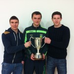 Three wining captains: (l-r) Ciaran McFaul, Stephen O'Hara and Emmet Bradley.