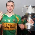 Captain Stevie O'Hara with the Jim McConville Cup.